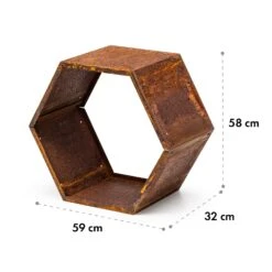 Hexawood Rust Holzspeicher Hexagon-Form 50,2x58x32cm -Gartendekorations Geschäft 10035765 yy 0006 logo
