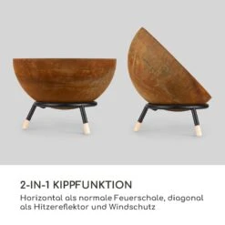 Fireball Rust Feuerschale 60 Cm Ø Kippbare Rost-Finish Rost / Holz -Gartendekorations Geschäft 10035771 de 0003 logo