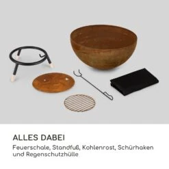 Fireball Rust Feuerschale 60 Cm Ø Kippbare Rost-Finish Rost / Holz -Gartendekorations Geschäft 10035771 de 0008 logo