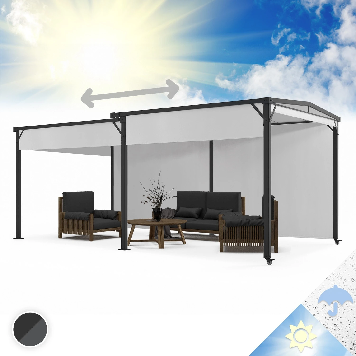 Pantheon Solid Sky Expand Pavillon Seitenwände 3x3-5,6 M Aluminium 1 Pantheon Solid Sky Expand Pavillon Seitenwände 3x3-5,6 M Aluminium