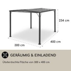 Pantheon Solid Sky Flat Pergola Vordach 3x4m Polycarbonat -Gartendekorations Geschäft 10035871 de 0004 usp