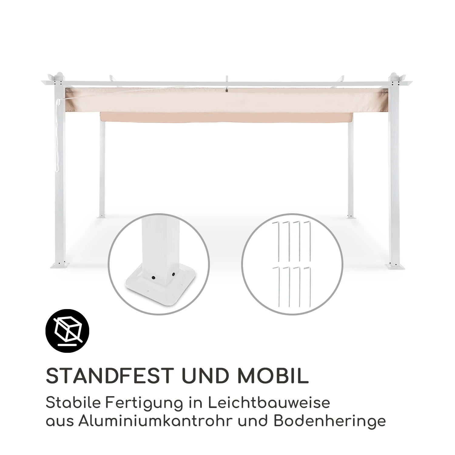 Pantheon Pergola Aluminiumkantrohr 3x4m 4 Eckpfosten Wasserabweisend 3 Pantheon Pergola Aluminiumkantrohr 3x4m 4 Eckpfosten Wasserabweisend – Bild 3