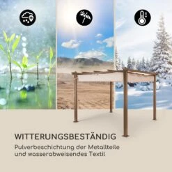 Pantheon Rust Pergola Aluminium 3x3m 6 Eckpfosten Wasserabweisend -Gartendekorations Geschäft 10035887 de 0005 logo