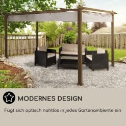 Pantheon Rust Pergola Aluminium 3x4m 6 Eckpfosten Wasserabweisend -Gartendekorations Geschäft 10035890 DE 0006 usp