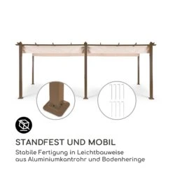 Pantheon Rust Pergola Aluminium 3x6m 6 Eckpfosten Wasserabweisend -Gartendekorations Geschäft 10035891 de 0003 logo