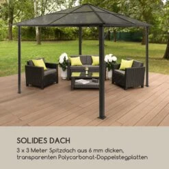 Pantheon Solid Sky Ambient Solar Pavillon Mit Grauem Dach 3x3m Polycarbonat Aluminium -Gartendekorations Geschäft 10035899 de 0007 logo