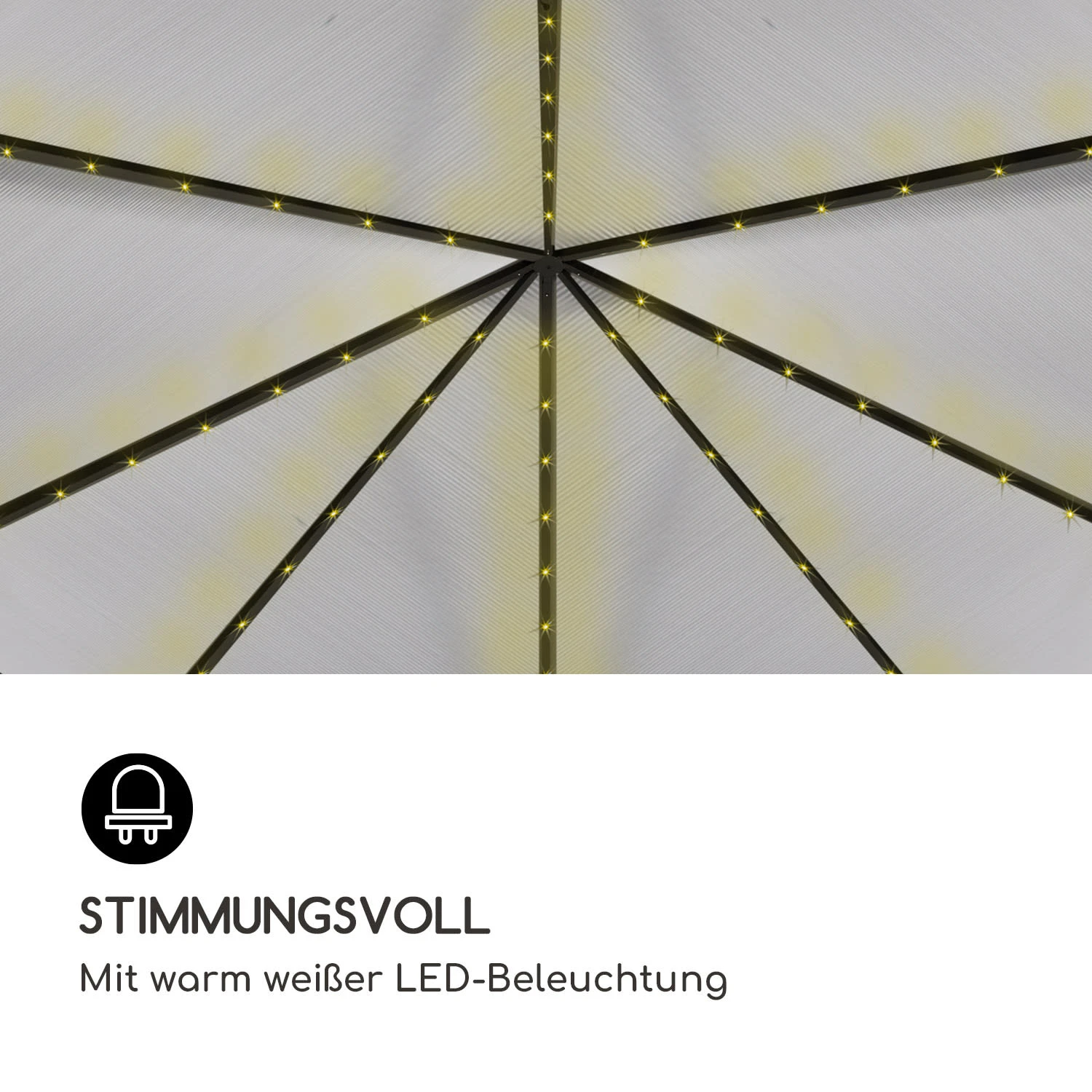 Pantheon Solid Sky Ambient Solar Pavillon 3x3m Polycarbonat Aluminium 3 Pantheon Solid Sky Ambient Solar Pavillon 3x3m Polycarbonat Aluminium – Bild 3