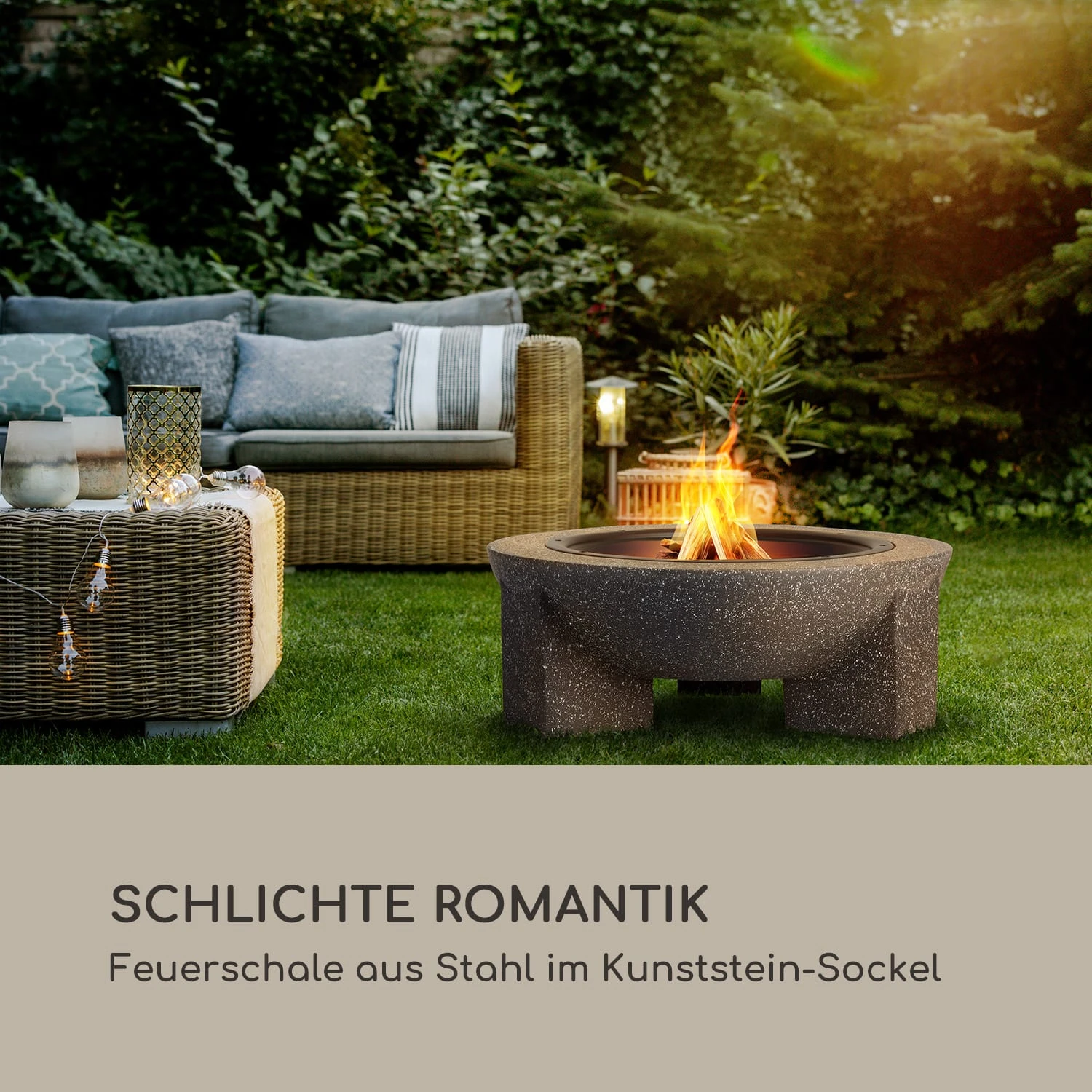 Troja Feuerschale Grill Ø 75 Cm Funkenfang Stahl Kunststein Feuerfest 2 Troja Feuerschale Grill Ø 75 Cm Funkenfang Stahl Kunststein Feuerfest – Bild 2