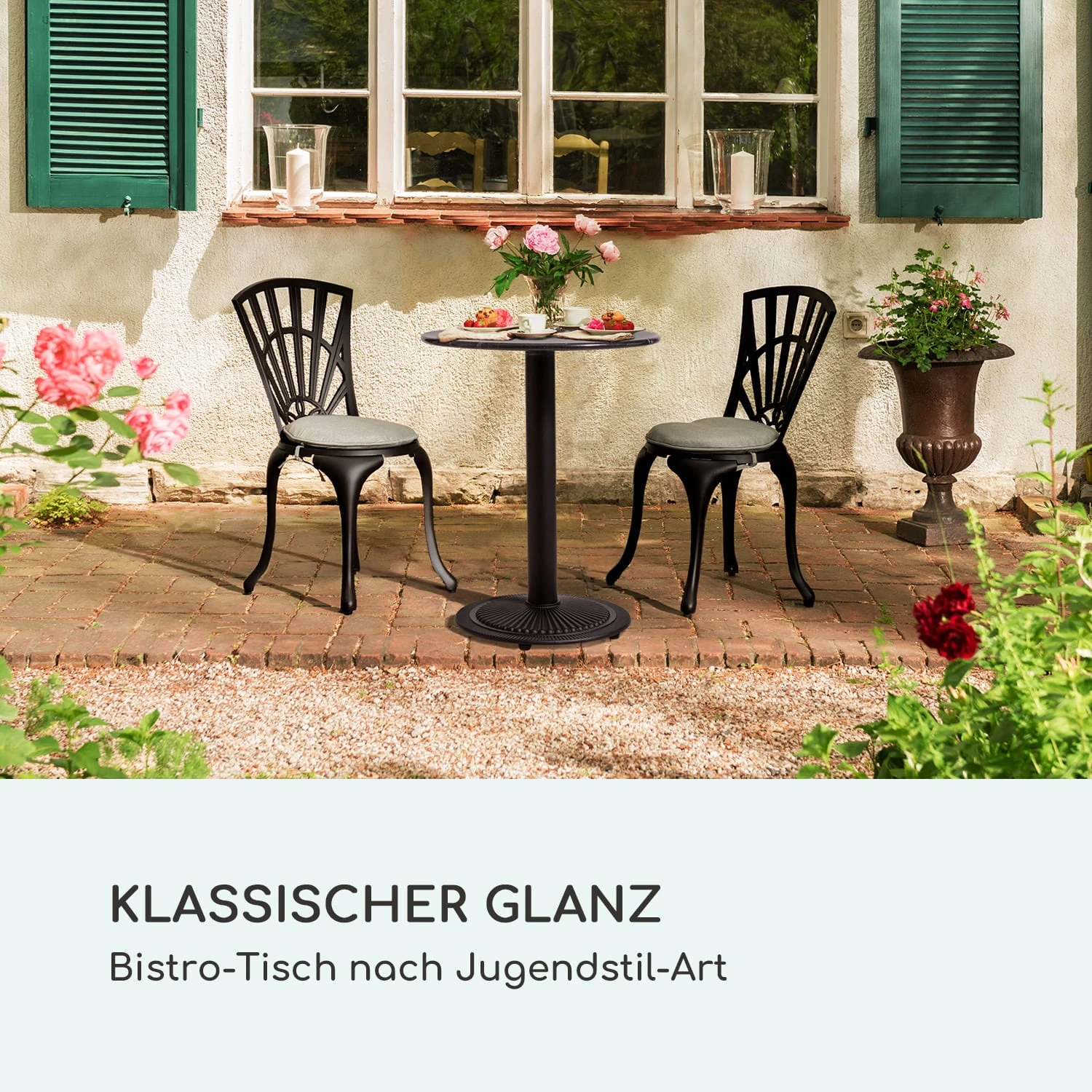 Patras Pearl Bistro-Tisch Jugendstil Marmor Ø 60 Cm H 75 Cm Gusseisern 2 Patras Pearl Bistro-Tisch Jugendstil Marmor Ø 60 Cm H 75 Cm Gusseisern – Bild 2