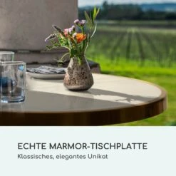 Patras Jewel Marmor-Tisch Jugendstil Ø: 57,5 Cm H: 75 Cm Gusseiserner Standfuß -Gartendekorations Geschäft 10035982 de 0003 logo