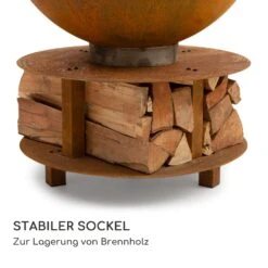 Savage 2.0 Rund Feuerschalen-Grill Ø: 60 Cm Stabiler Sockel Holzlager -Gartendekorations Geschäft 10036085 de 0003 logo