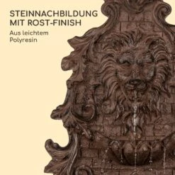 Löwenstein Wandbrunnen 2W Solar-Pumpe Polyresin 4 Weiße LED 5m Kabel -Gartendekorations Geschäft 10036333 de 0005 logo