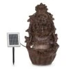 Löwenstein Wandbrunnen 2W Solar-Pumpe Polyresin 4 Weiße LED 5m Kabel