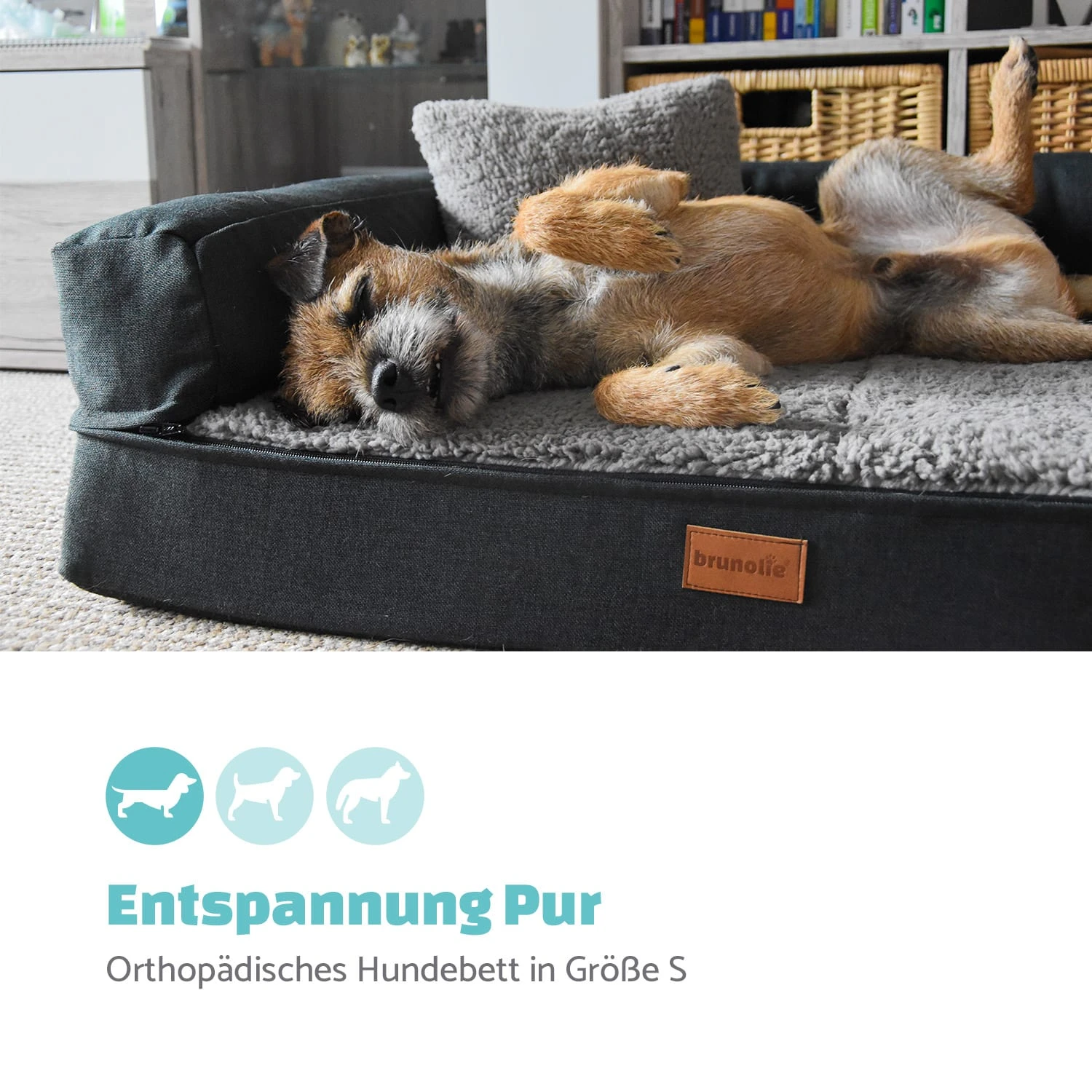 Odin Hundesofa Waschbar Orthopädisch Rutschfest Memory-Schaum Größe S 2 Odin Hundesofa Waschbar Orthopädisch Rutschfest Memory-Schaum Größe S – Bild 2
