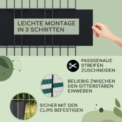 Sichtschutzstreifen Gartenzaun PVC 450 G/m² 50x19cm Clips -Gartendekorations Geschäft 10037983 de 0004 usp