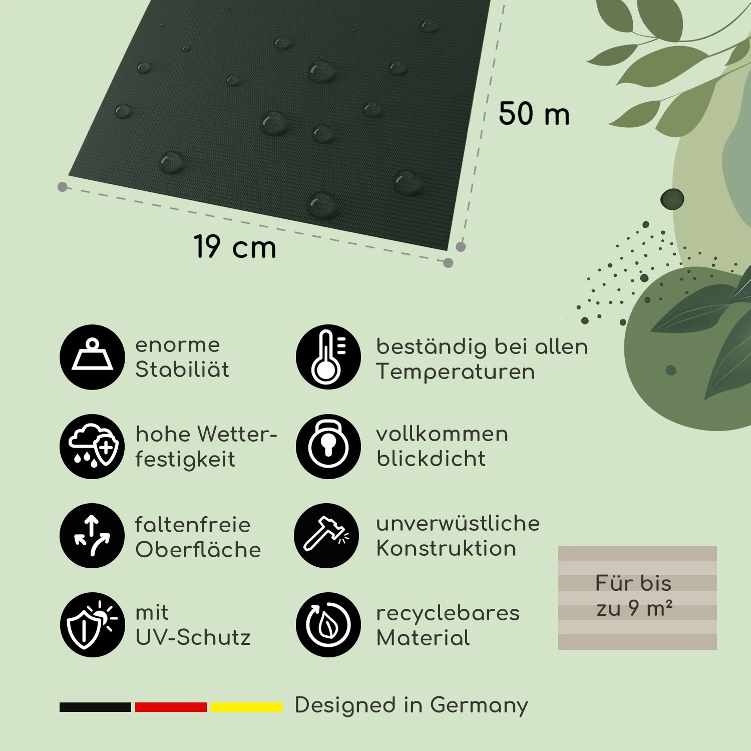 Sichtschutzstreifen Gartenzaun PVC 450 G/m² 50x19cm Clips 3 Sichtschutzstreifen Gartenzaun PVC 450 G/m² 50x19cm Clips – Bild 3