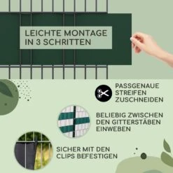 Sichtschutzstreifen Gartenzaun PVC 450 G/m² 50x19cm Clips 9 Sichtschutzstreifen Gartenzaun PVC 450 G/m² 50x19cm Clips -Gartendekorations Geschäft 10037984 de 0004 usp