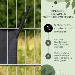 Sichtschutzstreifen-Clips Zubehör PVC 10er-Pack -Gartendekorations Geschäft 10037988 de 0003 usp