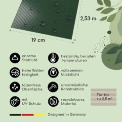 Sichtschutzstreifen Zaunblenden PVC-Hartplastik 2,53 X 0,19 M -Gartendekorations Geschäft 10037994 de 0003 usp