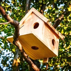 Eichhörnchenkobel Futterhaus Überwinterung 4 Zugänge Pinienholz Unbehandelt Handgefertigt -Gartendekorations Geschäft 10038066 yy 0005 logo