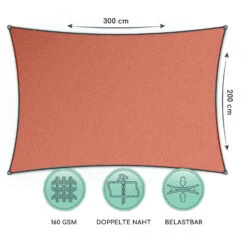 Quadratisches Sonnensegel 2 X 3 M Polyester Luftdurchlässig -Gartendekorations Geschäft 10038213 de 0006 logo