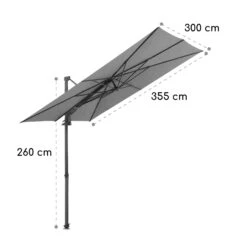 Saint-Tropez Ampelschirm 3-Achsen-Rotation 360° Drehbar 3 X 3,55 M UV-Schutz 50+ -Gartendekorations Geschäft 10038316 yy 0007 logo