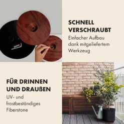 Enspijk Blumentöpfe Walnussholz Polystone Handgemacht 2 Größen -Gartendekorations Geschäft 10038463 de 0004 usp