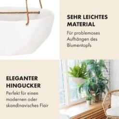 Laren Blumenampel Ø 28 Cm Polystone Mit Naturseilen -Gartendekorations Geschäft 10038487 de 0003 usp