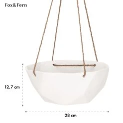 Laren Blumenampel Ø 28 Cm Polystone Mit Naturseilen -Gartendekorations Geschäft 10038487 yy 0005 usp