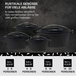 Galloway Dutch Oven 4.5 BBQ-Topf Gusseisen Größe S / 4.5 Qt -Gartendekorations Geschäft 10038580 de 0006 usp