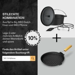 Galloway Dutch Oven 4.5 BBQ-Topf Gusseisen Größe S / 4.5 Qt -Gartendekorations Geschäft 10038580 de 0007 usp