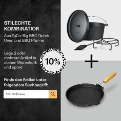 Galloway Dutch Oven 6.0 BBQ-Topf Gusseisen Voreingebrannt Größe M / 6 Qt -Gartendekorations Geschäft 10038581 de 0007 usp