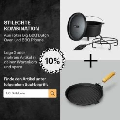 Galloway Dutch Oven 6.0 BBQ-Topf Gusseisen Standfüße Größe M / 6 Qt -Gartendekorations Geschäft 10038585 de 0007 usp