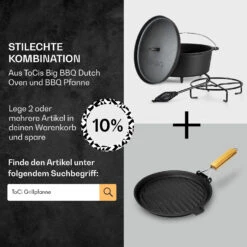 Galloway Dutch Oven 12.0 BBQ-Topf Gusseisen Standfüße Größe XL / 12 Qt -Gartendekorations Geschäft 10038587 de 0007 usp