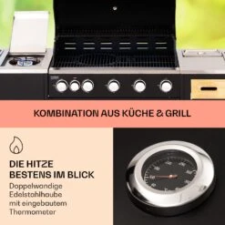 Jersey Outdoor Kitchen Gasgrill Spüle 20,7 KW 5+1 Brenner Mobil 10 Jersey Outdoor Kitchen Gasgrill Spüle 20,7 KW 5+1 Brenner Mobil -Gartendekorations Geschäft 10039854 de 0003 usp