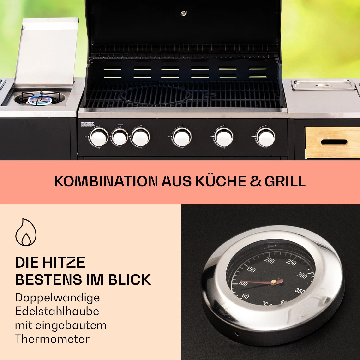 Jersey Outdoor Kitchen Gasgrill Spüle 20,7 KW 5+1 Brenner Mobil 3 Jersey Outdoor Kitchen Gasgrill Spüle 20,7 KW 5+1 Brenner Mobil – Bild 3