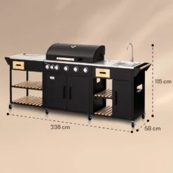 Jersey Outdoor Kitchen Gasgrill Spüle 20,7 KW 5+1 Brenner Mobil 15 Jersey Outdoor Kitchen Gasgrill Spüle 20,7 KW 5+1 Brenner Mobil -Gartendekorations Geschäft 10039854 yy 0008 dimensions