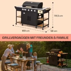 Jersey Outdoor Kitchen Gasgrill 20,7 KW 5+1 Brenner Mobil Regenschutz -Gartendekorations Geschäft 10039855 de 0006 usp