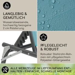 Amalfi Sonnenliege 70 X 37 X 200 Cm Sonnenblende 5-stufige Rückenlehne Stahlrohr Witterungsbeständig -Gartendekorations Geschäft 10040074 de 0003 logo