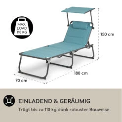Amalfi Sonnenliege 70 X 37 X 200 Cm Sonnenblende 5-stufige Rückenlehne Stahlrohr Witterungsbeständig -Gartendekorations Geschäft 10040074 de 0004 logo