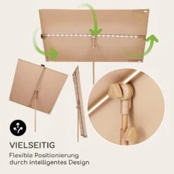 Blumfeldt Bayonne Sonnenschirm 130 X 180 Cm Polyester UV 50 Solar LED -Gartendekorations Geschäft 10040103 de 0004 logo