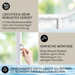 Nantes Pavillon Gazebo Sonnendach 3x3m Polyester Stahlrahmen UV50+ Bodenrollen -Gartendekorations Geschäft 10040107 de 0003 logo