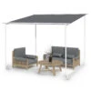 Nantes Pavillon Gazebo Sonnendach 3x3m Polyester Stahlrahmen UV50+ Bodenrollen