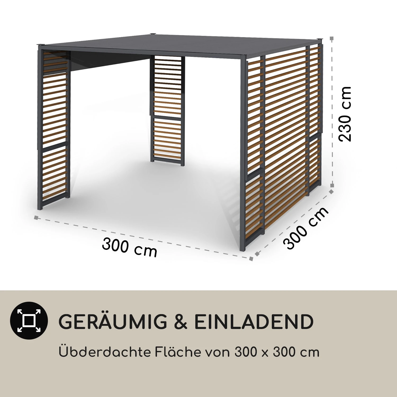 Valence Gazebo 3x3 M UV50+ Wasserabweisend LED-Solar-Beleuchtung Solar-Panel 6 Valence Gazebo 3x3 M UV50+ Wasserabweisend LED-Solar-Beleuchtung Solar-Panel – Bild 6