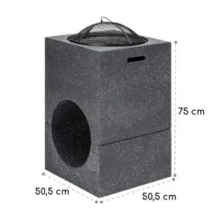 Blumfeldt Monolith Feuerschale Mit Grill MGO & Stahlschale Inkl. Funkenschutz -Gartendekorations Geschäft 10040240 yy 0007 dimensions
