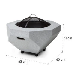 Blumfeldt Diamond Feuerschale Mit Grill MGO & Stahlschale Inkl. Funkenschutz -Gartendekorations Geschäft 10040241 yy 0007 dimensions