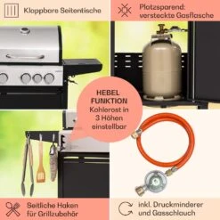 Kingsville 3.1 Kombigrill Gas + Kohle 10,9 KW 3+1 Brenner -Gartendekorations Geschäft 10040270 de 0006 usp