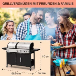 Kingsville 4.1 Kombigrill Gas + Kohle 13,7 KW 4+1 Brenner 14 Kingsville 4.1 Kombigrill Gas + Kohle 13,7 KW 4+1 Brenner -Gartendekorations Geschäft 10040271 de 0007 usp