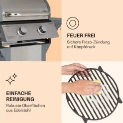Lucifer 2 Gasgrill 2 X 3,6 KW Brenner 45x45cm Grill Edelstahl Mobil -Gartendekorations Geschäft 10040279 de 0007 logo