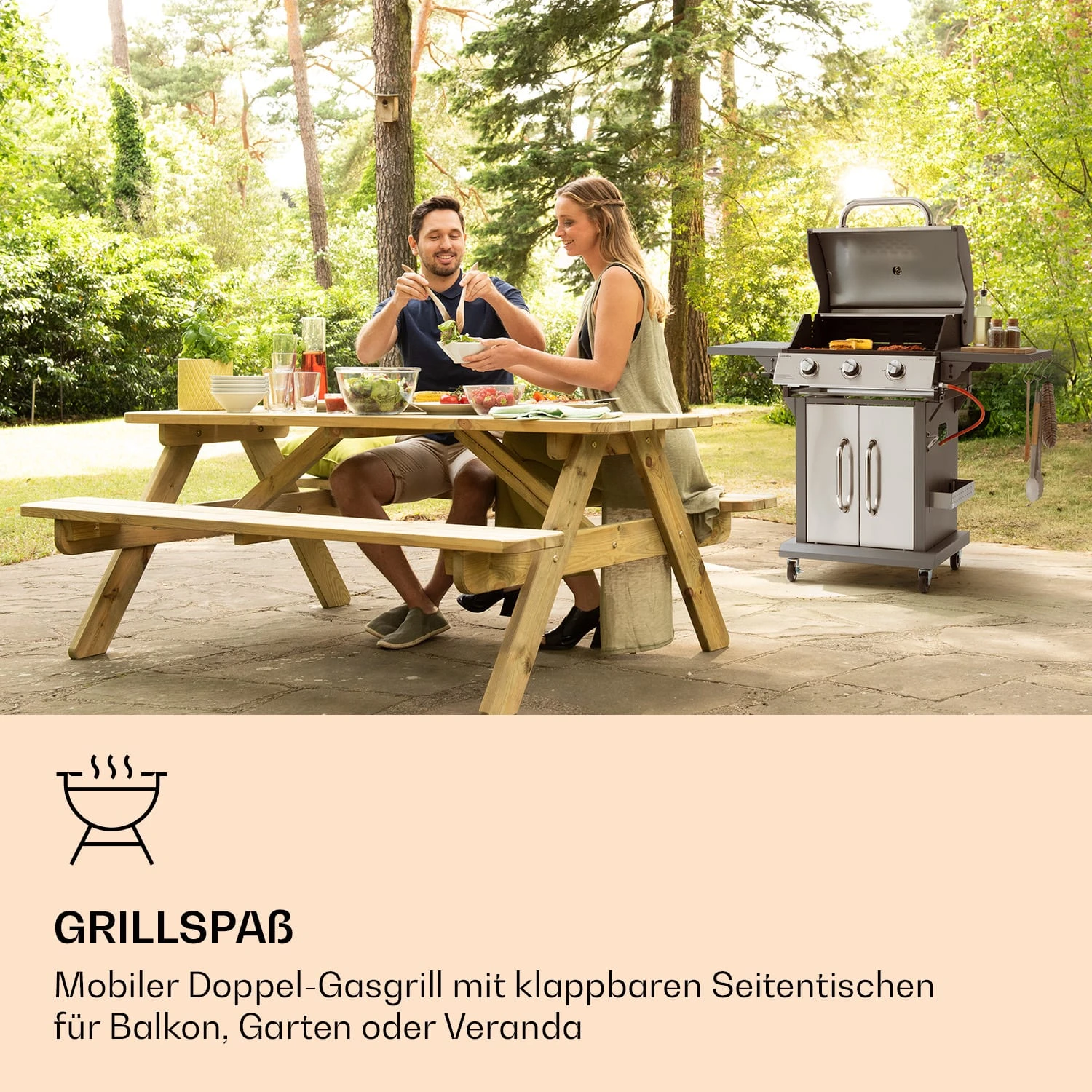 Lucifer 3 Gasgrill 3 X 3,6 KW Brenner 60x45cm Grill Edelstahl Mobil 2 Lucifer 3 Gasgrill 3 X 3,6 KW Brenner 60x45cm Grill Edelstahl Mobil – Bild 2